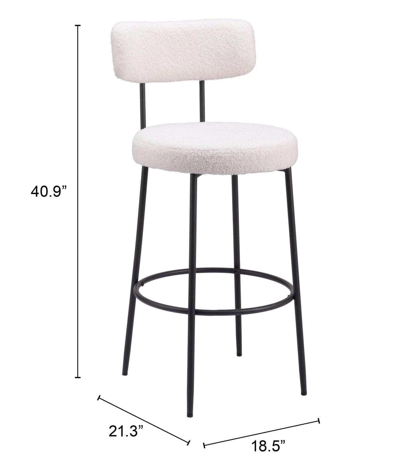 Blanca Barstool (Set of 2) Ivory