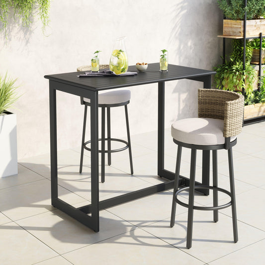 Midnight Wave Bar Table Black