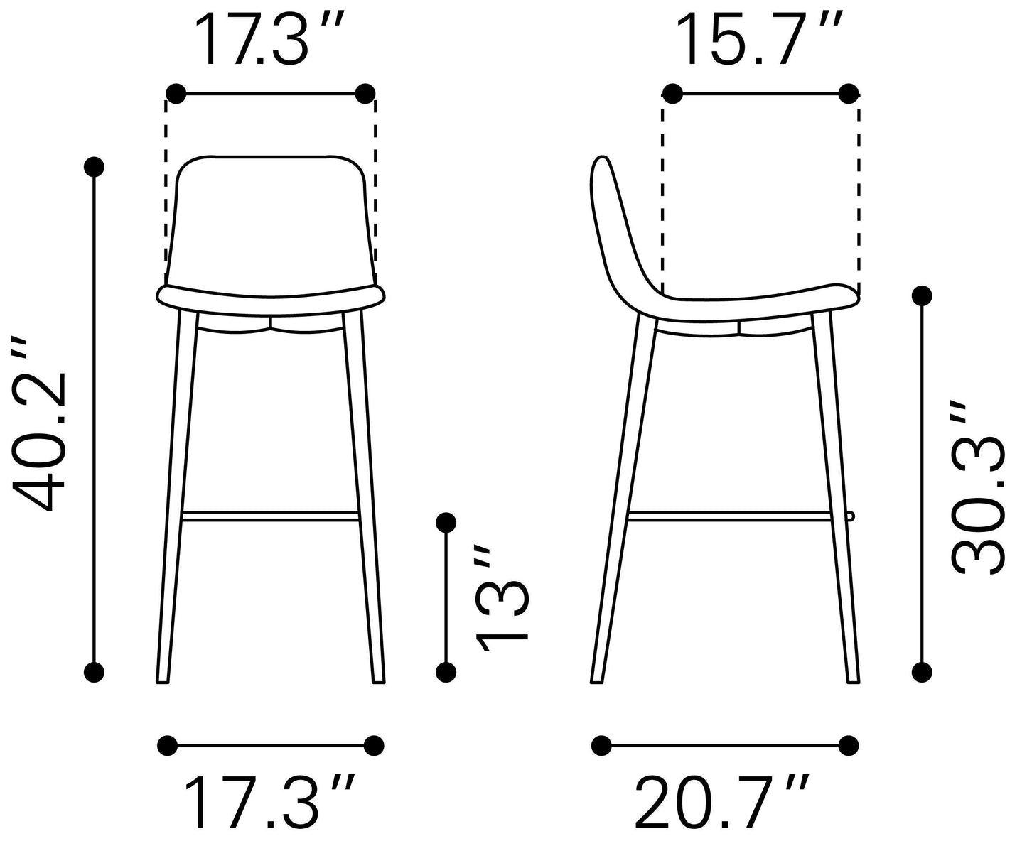 Tangiers Barstool (Set of 2) White