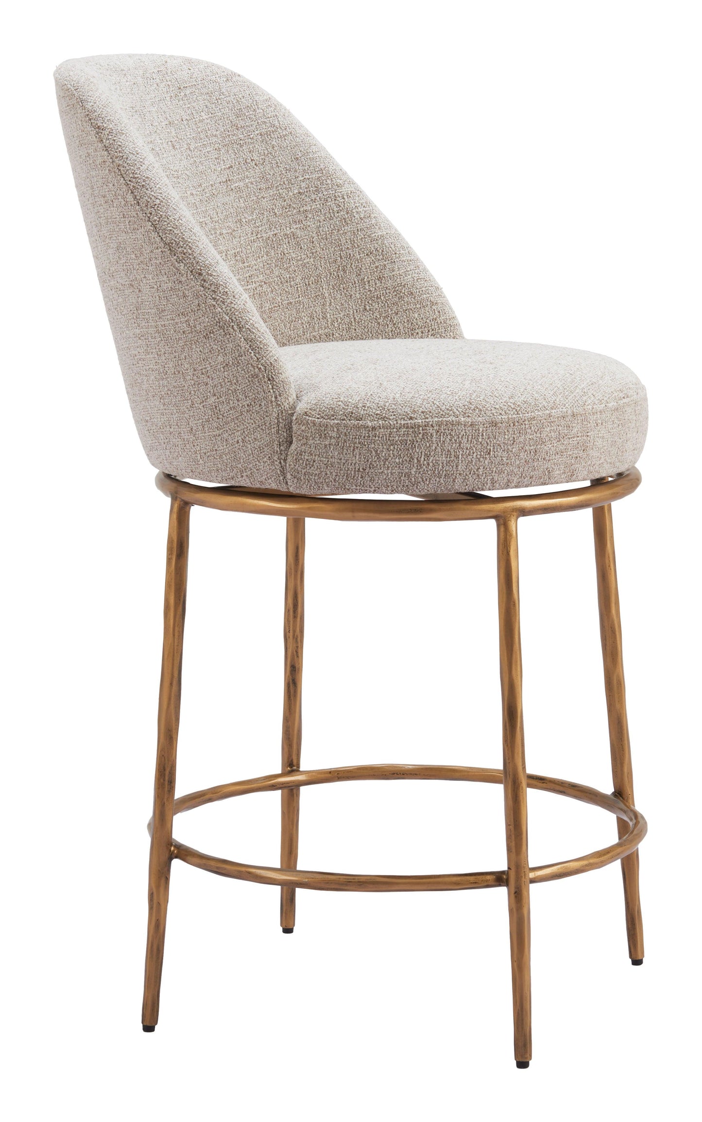 Nordhavn Swivel Counter Stool Beige & Gold