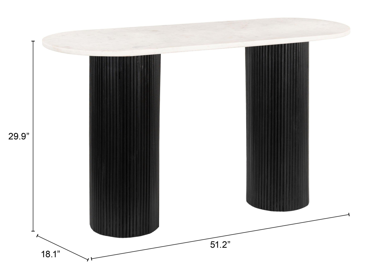 Izola Console Table White & Black