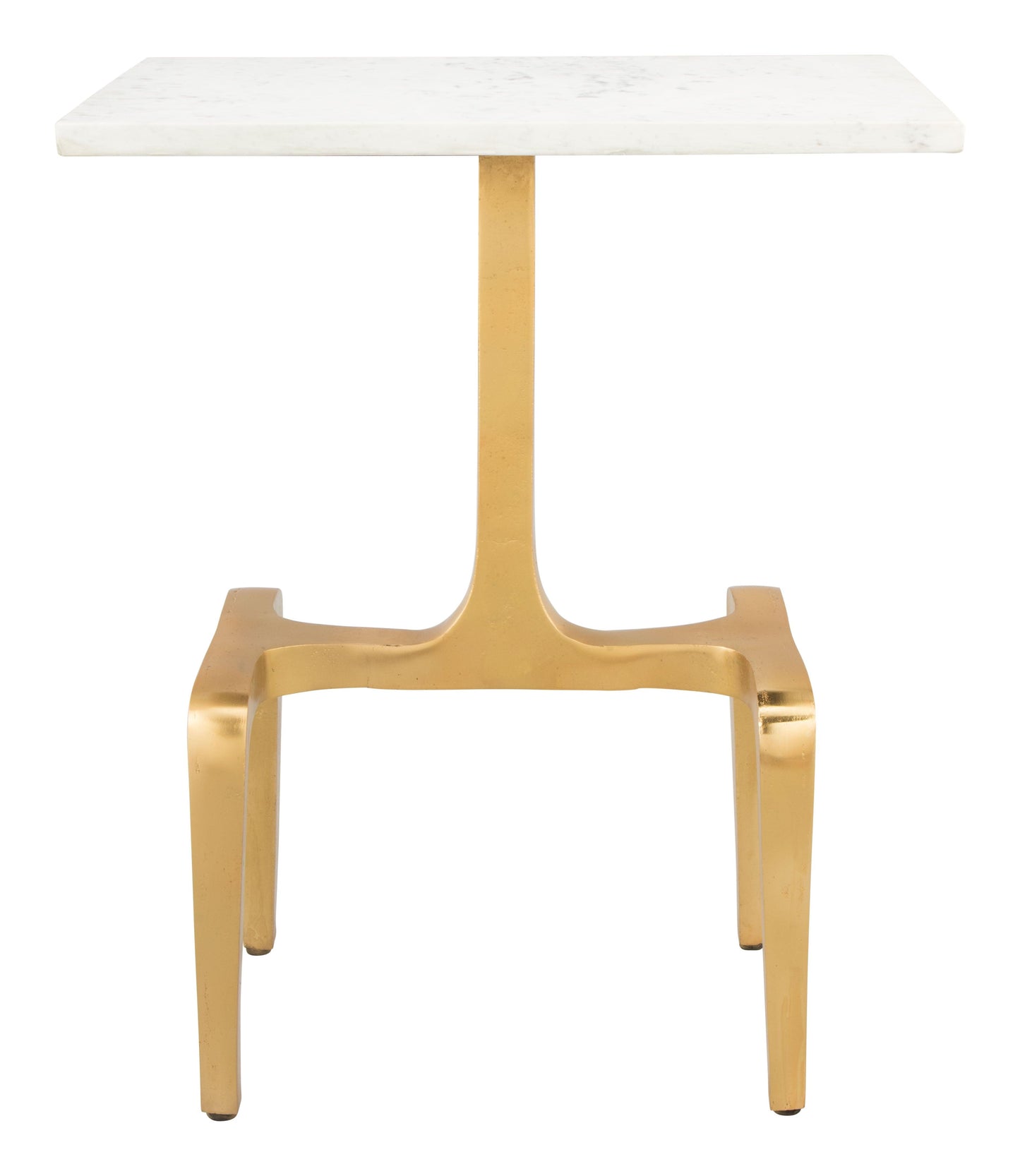 Clement Side Table White & Gold