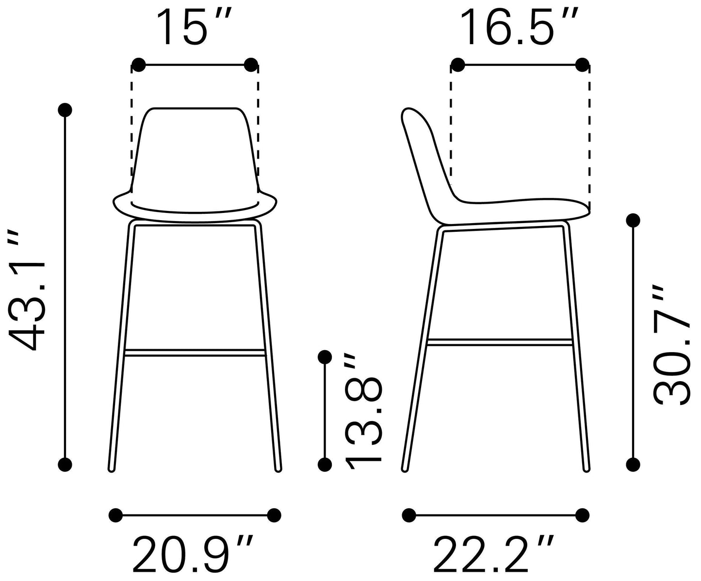 Byron Barstool White