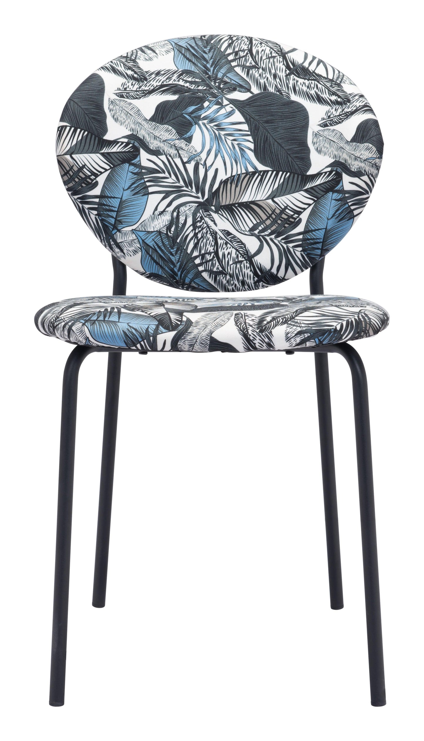 Clyde Dining Chair (Set of 2) Leaf Print & Black