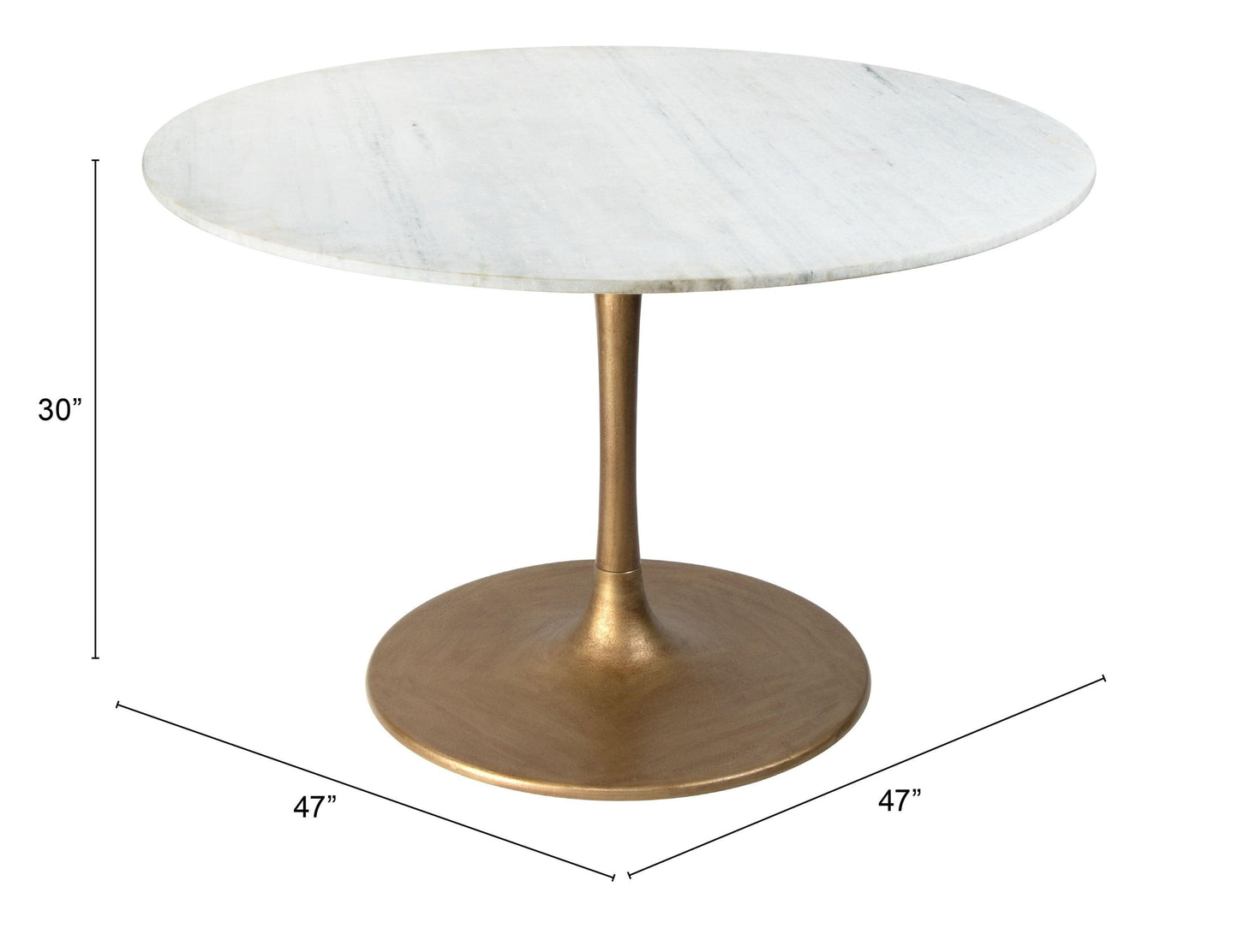 Ithaca Dining Table White & Gold