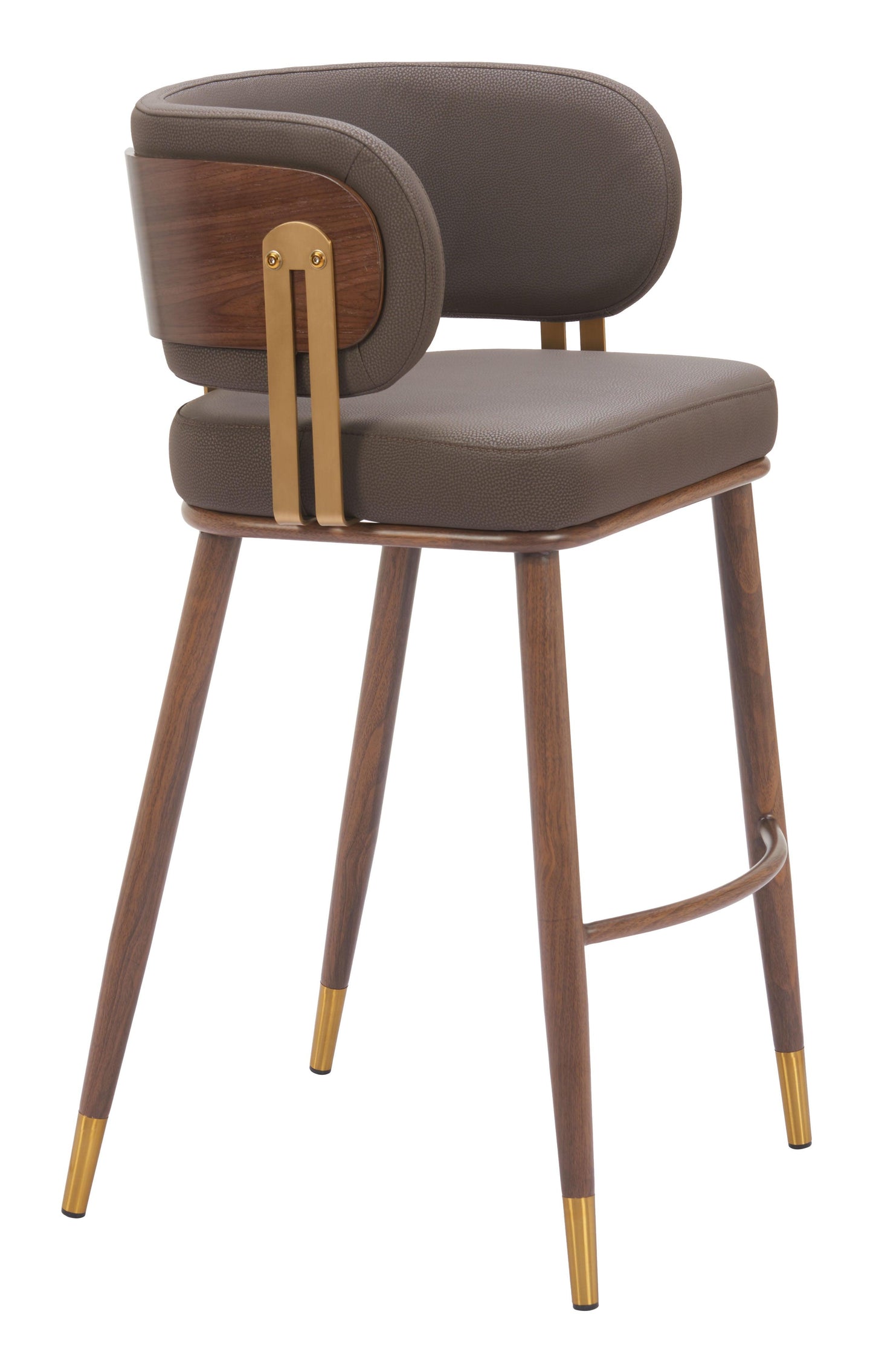 Brew Barstool (Set of 2) Brown & Walnut