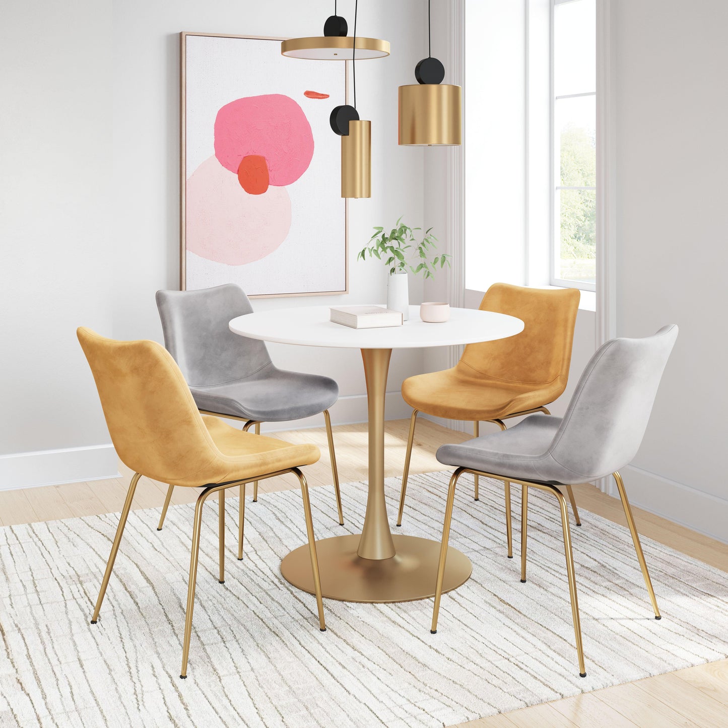 Opus Dining Table White & Gold