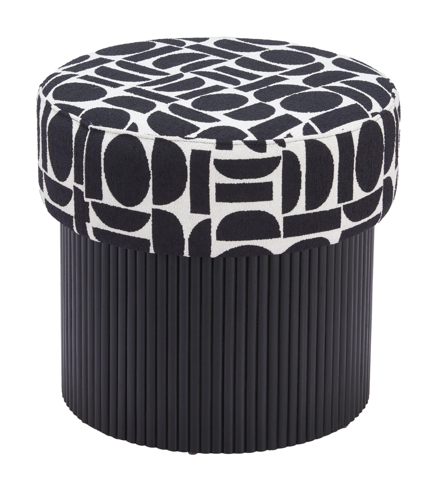 Boto Storage Ottoman Black & White