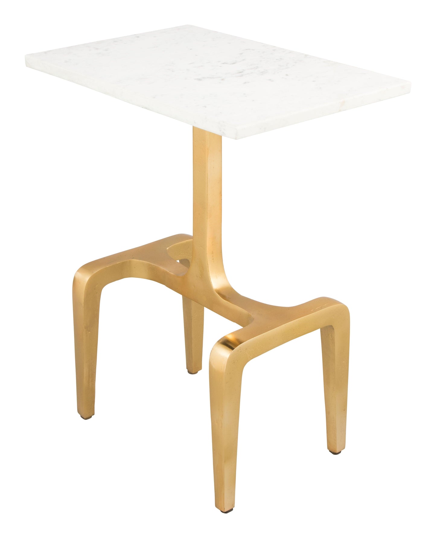 Clement Side Table White & Gold