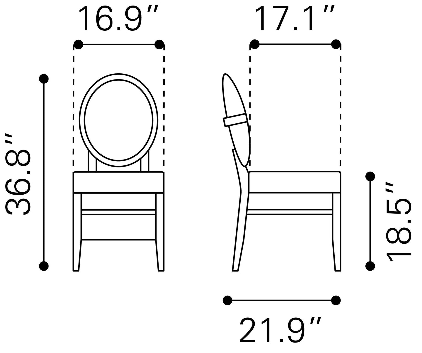 Regents Dining Chair (Set of 2) Walnut & Light Gray