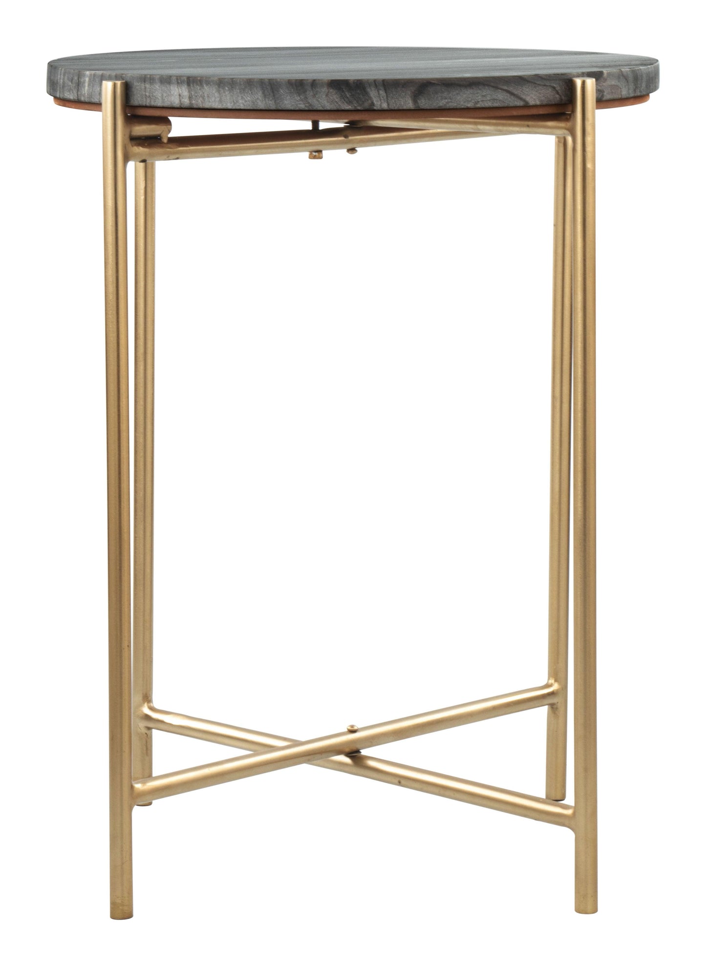 David Side Table Gray & Gold