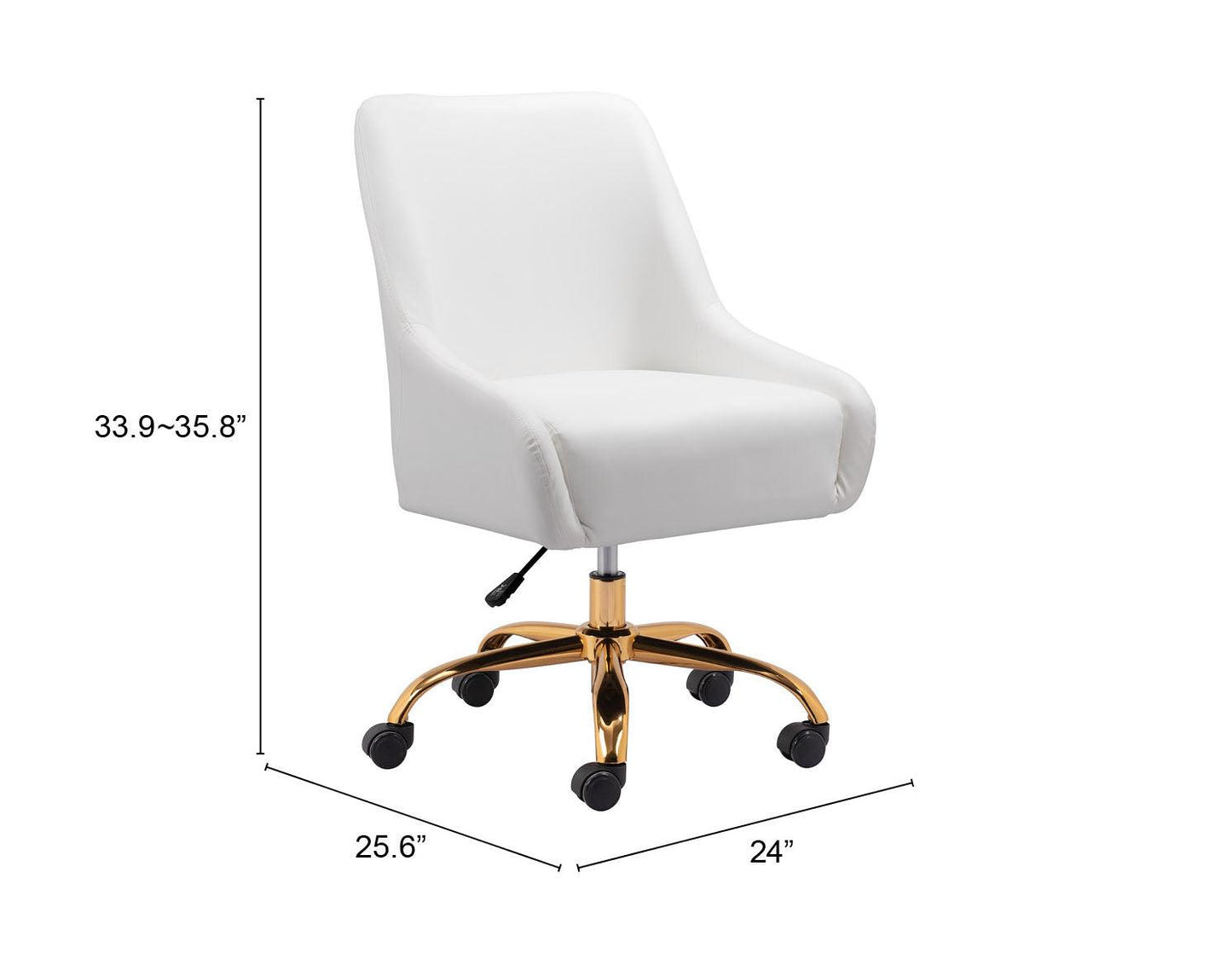 Madelaine Office Chair White & Gold