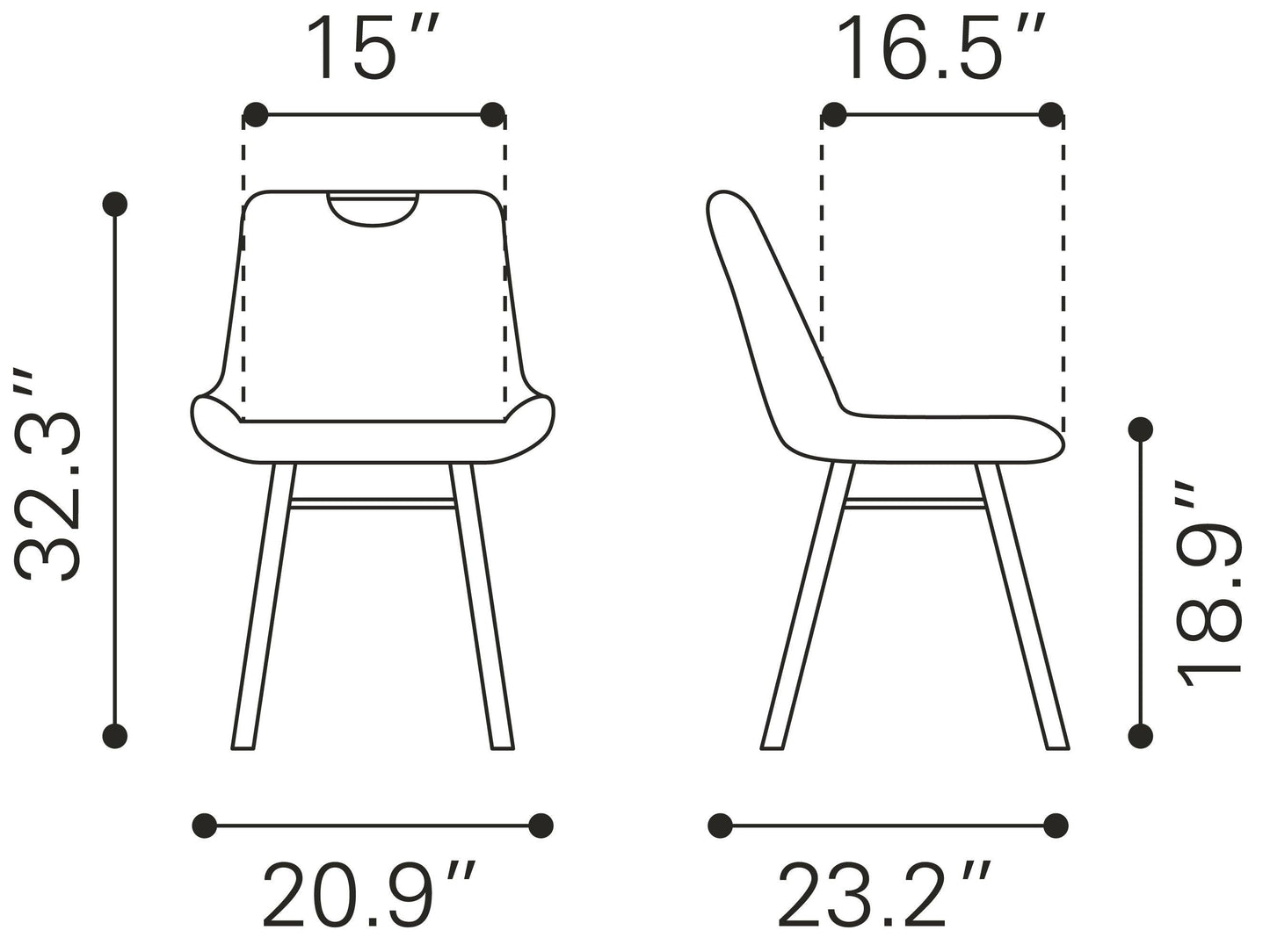 Tyler Dining Chair (Set of 2) Blue