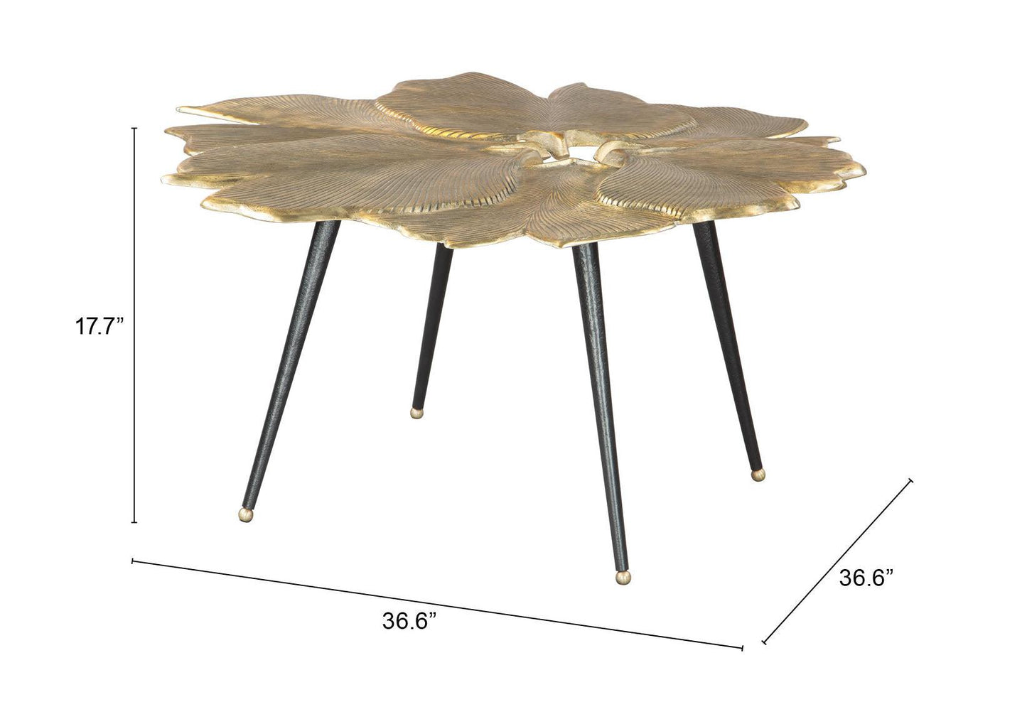 Gingko Coffee Table Antique Brass