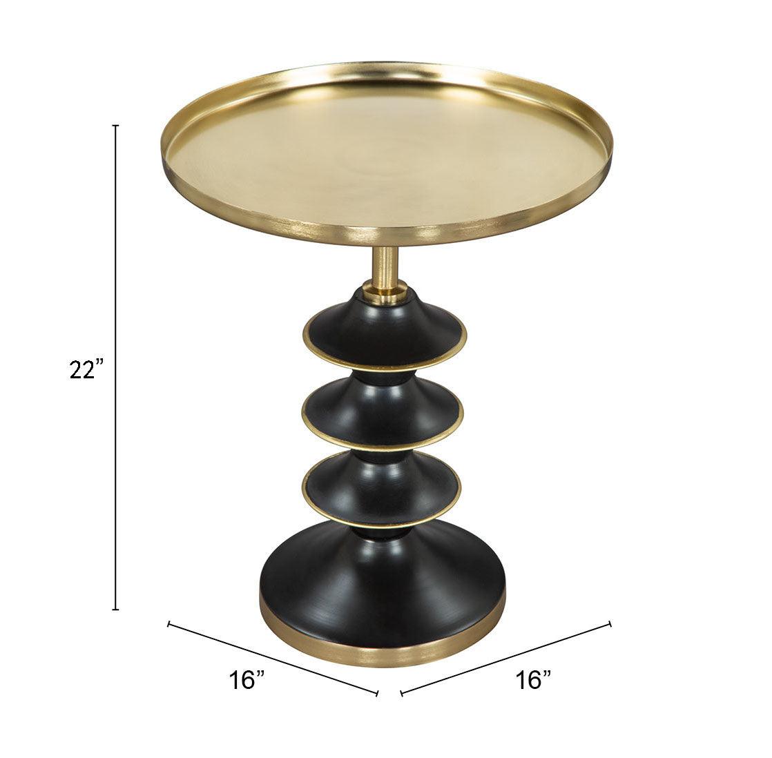 Donahue Side Table Gold & Black