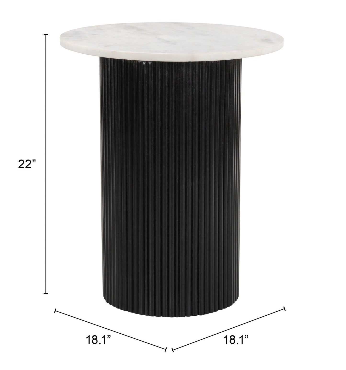 Izola Side Table White & Black