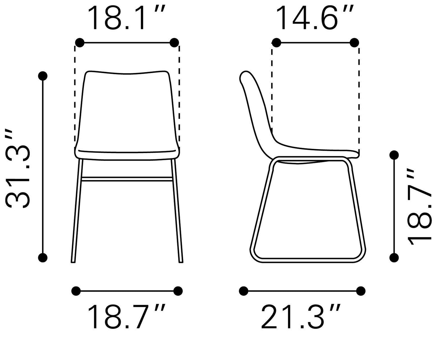 Smart Dining Chair (Set of 2) Vintage Espresso