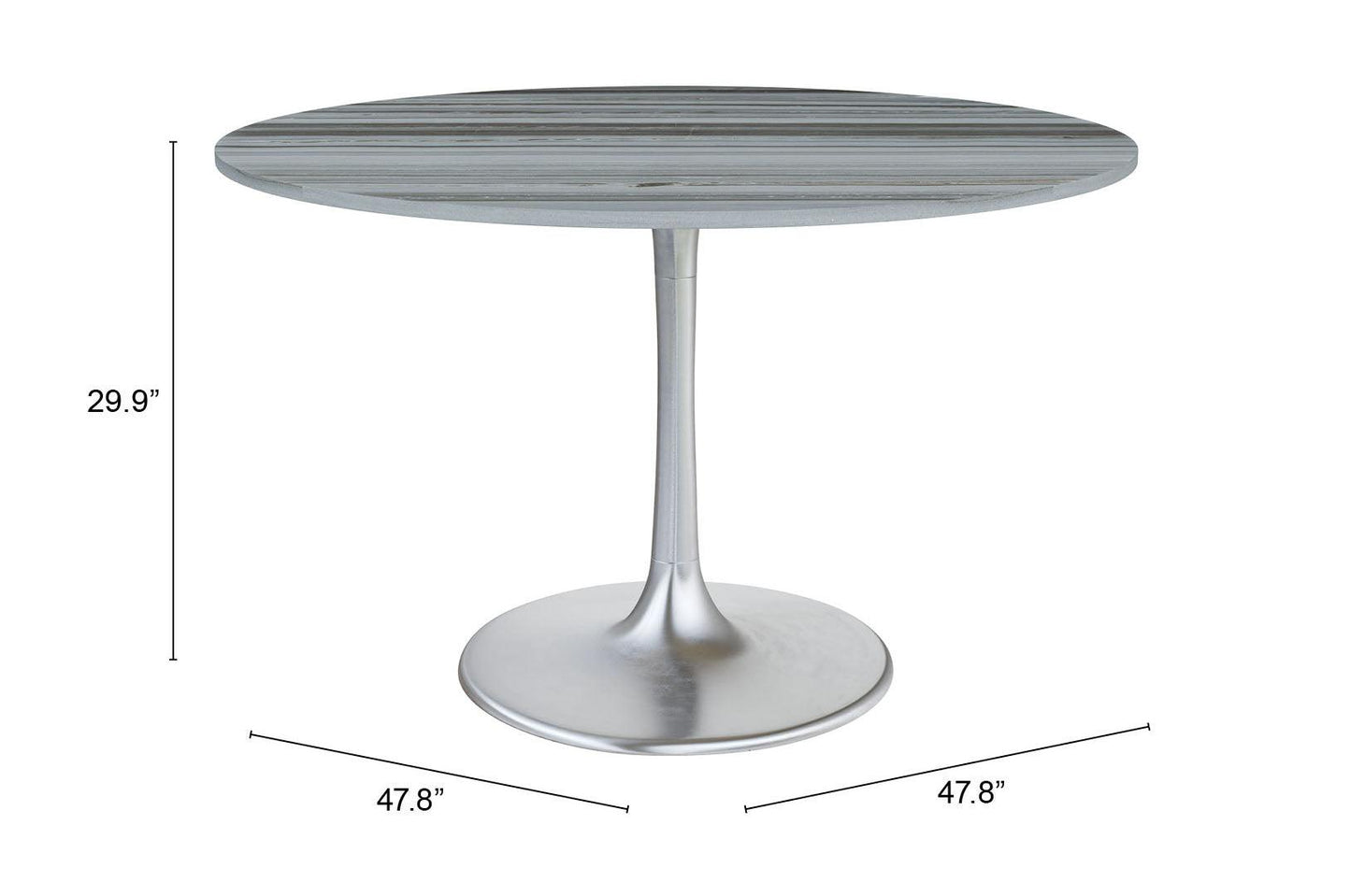 Star City Dining Table Gray & Silver