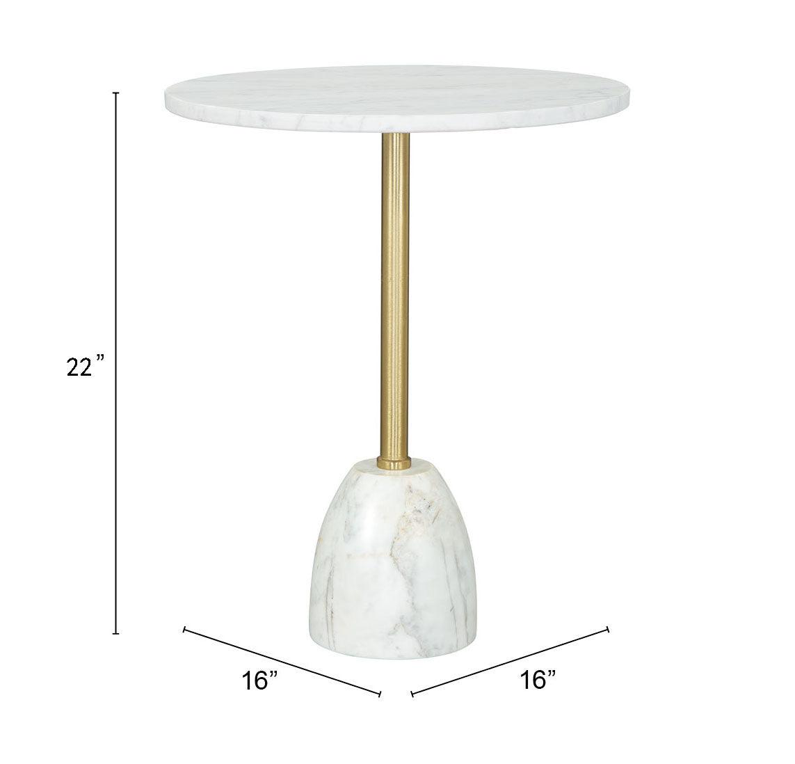 Cynthia Side Table White & Gold