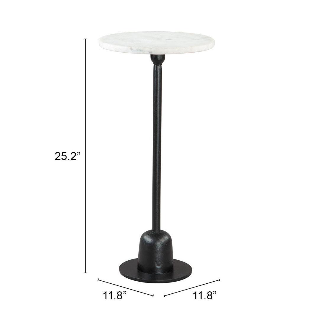 Woozy Side Table White & Black