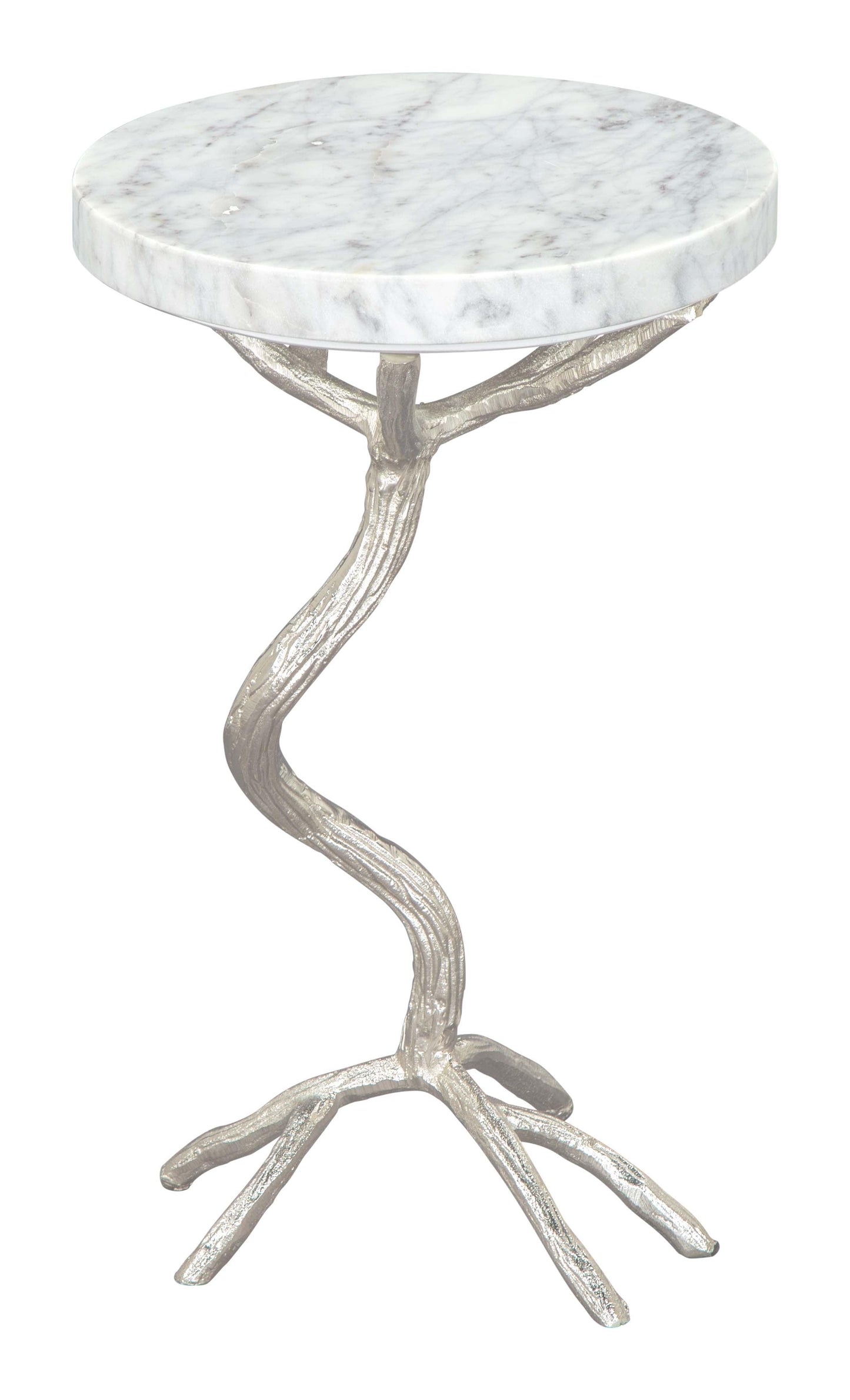 Joel Side Table White & Silver