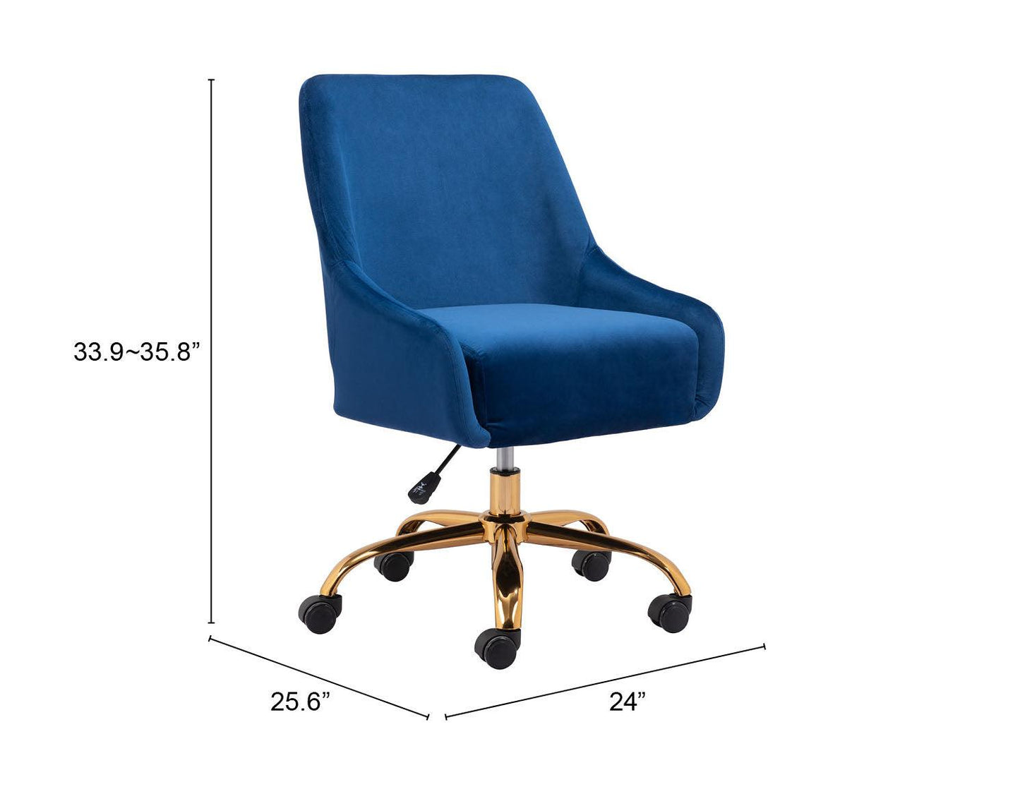 Madelaine Office Chair Navy Blue & Gold