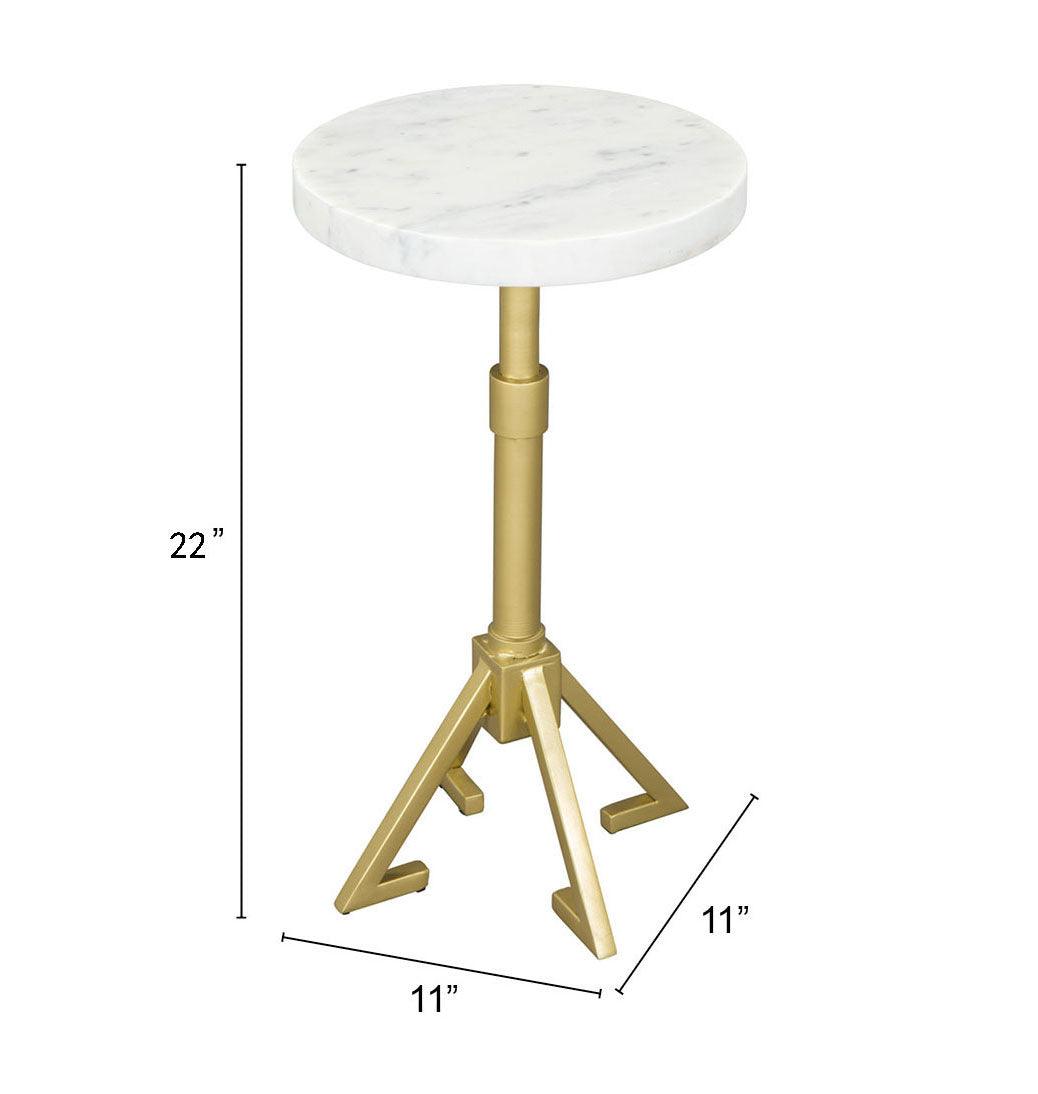 Maurice Side Table White & Gold